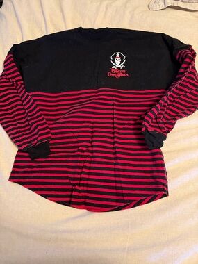 Disney Black & Red Striped Pirates of the Caribbean LongSleeve Top Spirit Jersey